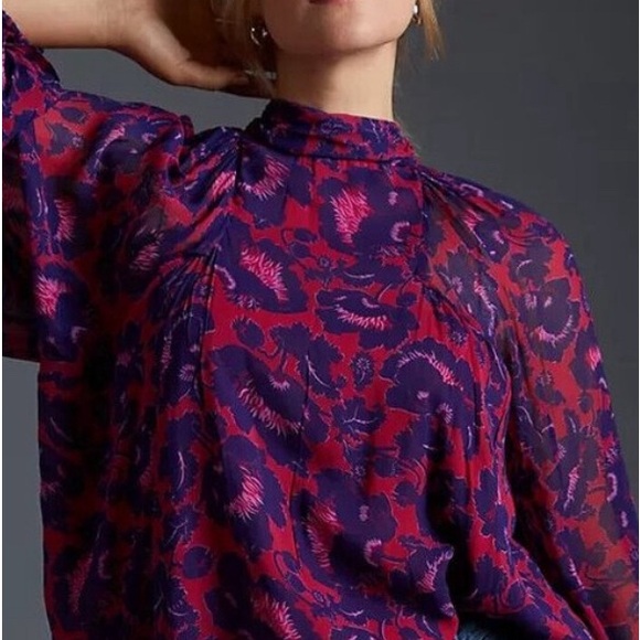 MAEVE Anthropologie Japan Sheer Tunic Blouse S - Picture 12 of 13